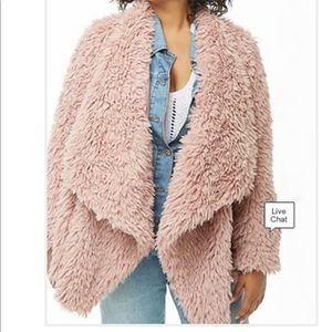 Faux sheepskin coat - Mauve